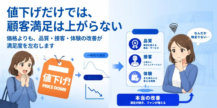 値下げでは顧客満足度が上がらない理由｜値上げで顧客が離れない条件